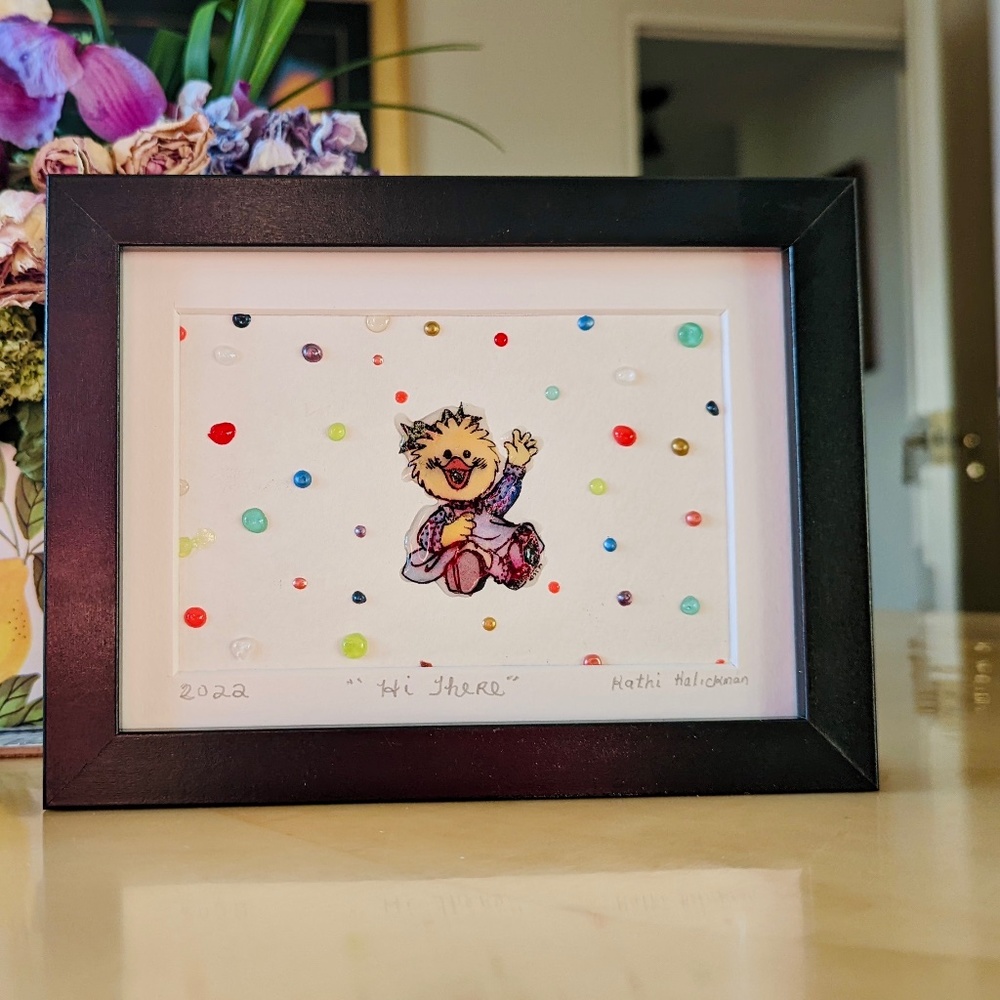 Chicken framed original art